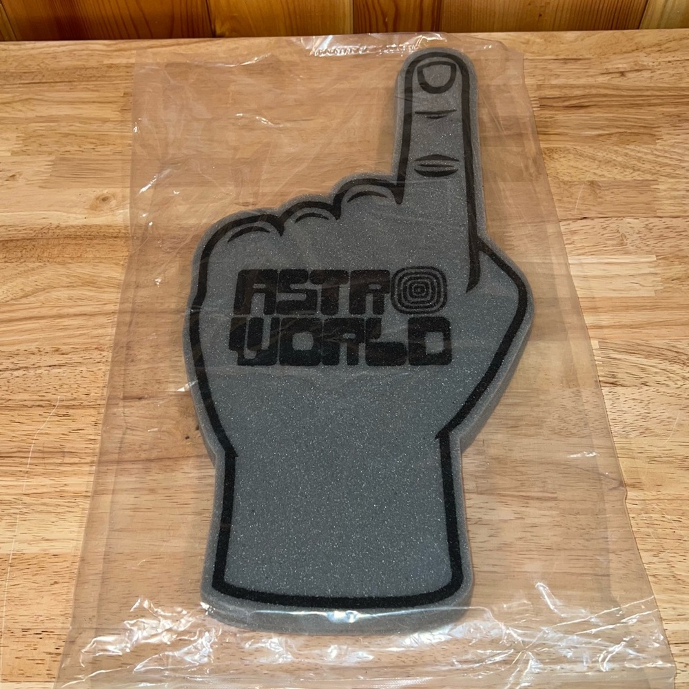 NEW Astro World 2021 Official Merch Souvenir Travis Scott Rap Foam Finger 18”x9”